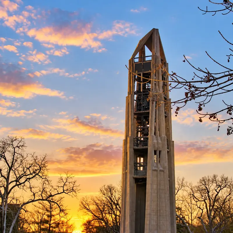 Naperville carillon at sunset